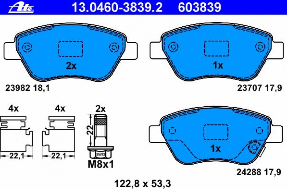 Placute frana fata Opel Corsa D ATE