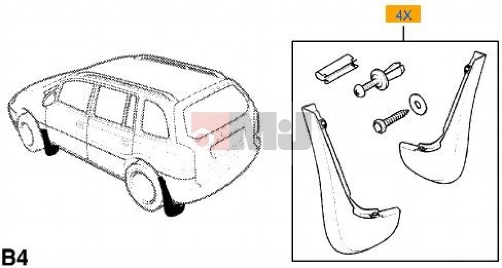 Set bavete noroi spate Opel Astra G Carvan GM