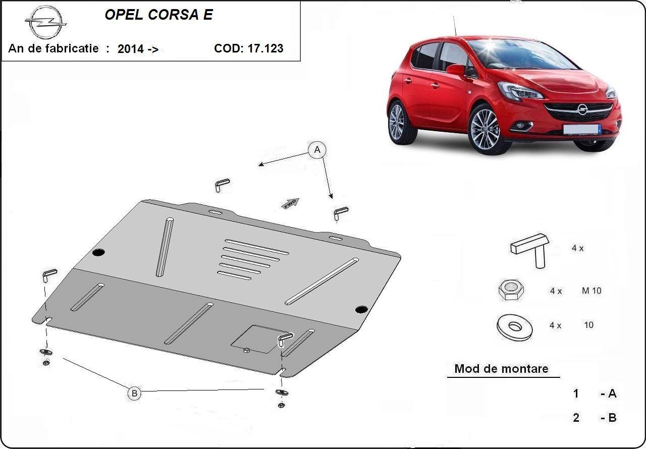 Scut motor metalic Opel Corsa E fabricat dupa 2014