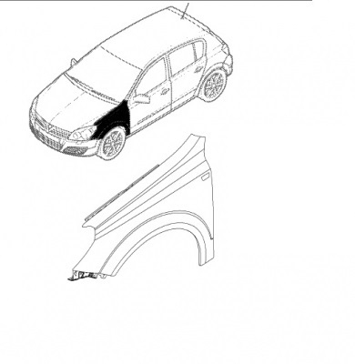 Aripa dreapta fata Opel Astra H GM
