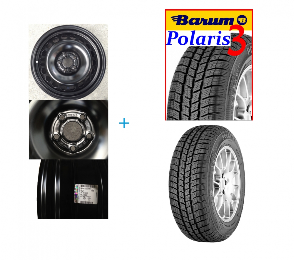 Kit janta si anvelopa Barum Polaris 3 205/60 R16 Opel Astra J benzina 5x105 DOT 2017