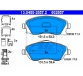 13.0460-2857.2 1605081 93176114 Set placute frana fata Opel Corsa C marca ATE