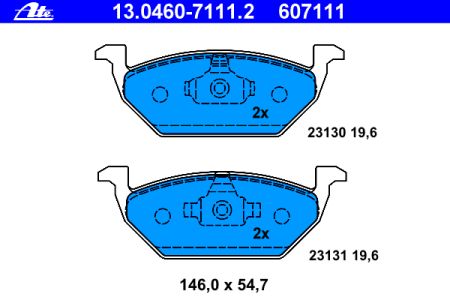 Placute frana fata ATE VW Bora 1.6 tip motor AWB 78 kw
