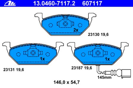 Placute frana fata ATE VW Golf V 2.0 TDI tip motor BMN 125 kw