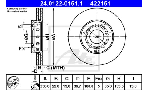 Set discuri frana fata Opel Astra H 4 prezoane ATE