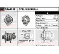 DRA4228 98056441 6204288 Alternator Opel Astra H Z17DTL Z17DTH 100 AMP marca REMY