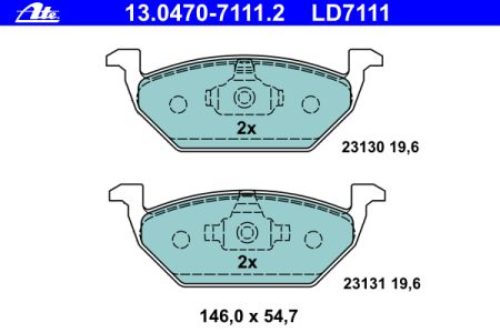 Placute frana fata ATE VW Bora 1.8 tip motor AGN BAF 92 kw