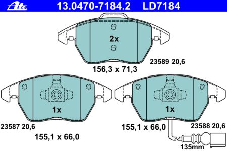 Placute frana fata ATE VW Golf V 3.2 R32 4motion tip motor BUB C