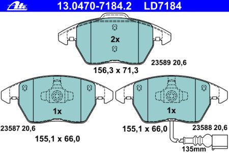 Placute frana fata ATE VW Golf VI 1.2 TSI tip motor CBZA 63 kw Pagina 4/kit-uri-jante-anvelope-complete/piese-auto-opel-crossland-x/sisteme-de-securitate-viper - Sistem de franare VW Golf VI 5K1