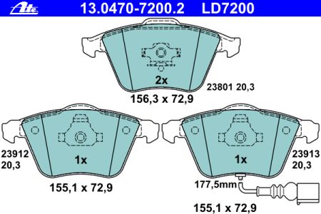 Placute frana fata ATE VW Golf V 1.6 tip motor BGU BSE BSF 75 kw Piese Auto Skoda Fabia Combi 10.7...