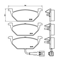 Placute frana fata VW Golf IV BREMBO