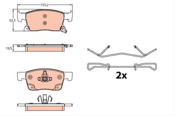 Set placute frana fata Opel Astra K J60/J79  TRW