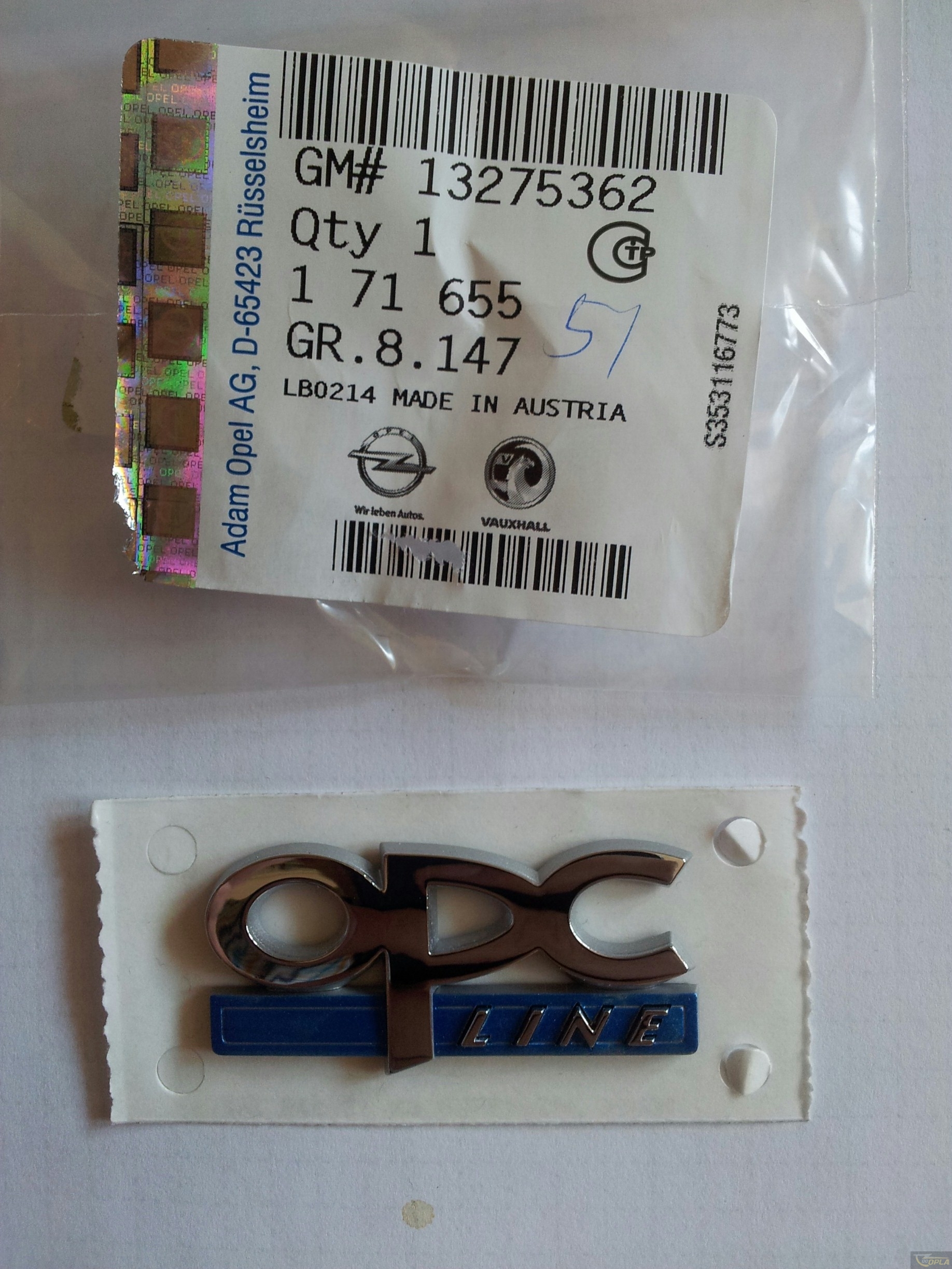 Emblema OPC Line Opel Astra H originala GM