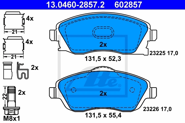 Set placute frana fata Opel Corsa C marca ATE