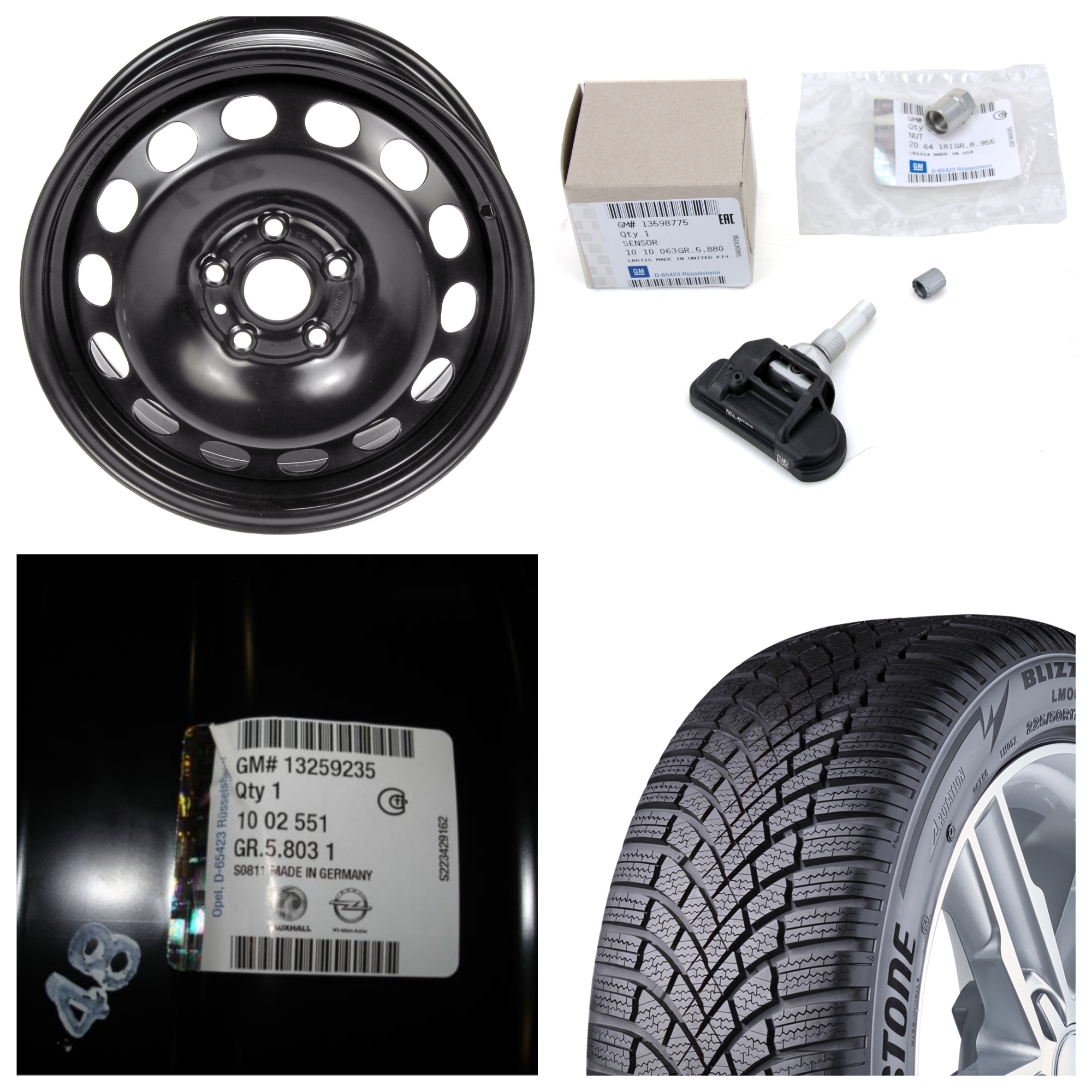 Janta cu senzor presiune si anvelopa Bridgestone Firestone Winterhawk 4 215/60 R16 99H H Opel Zafira C diesel