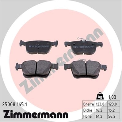 Placute spate Audi A3 2012 2018 ZIMMERMANN