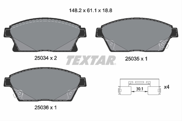 Placute frana fata TEXTAR pentru Opel Astra J J60 1605263 1605178 542115  2503401