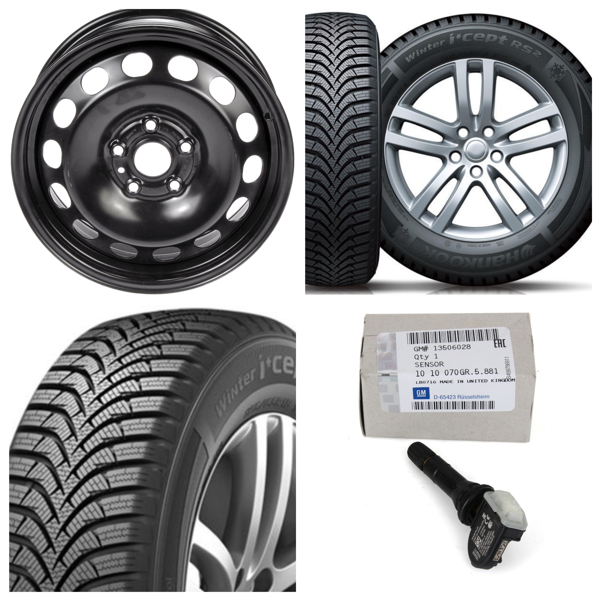 Janta cu senzor presiune si anvelopa Hankook W452 195/65 R15 iarna Opel Astra K