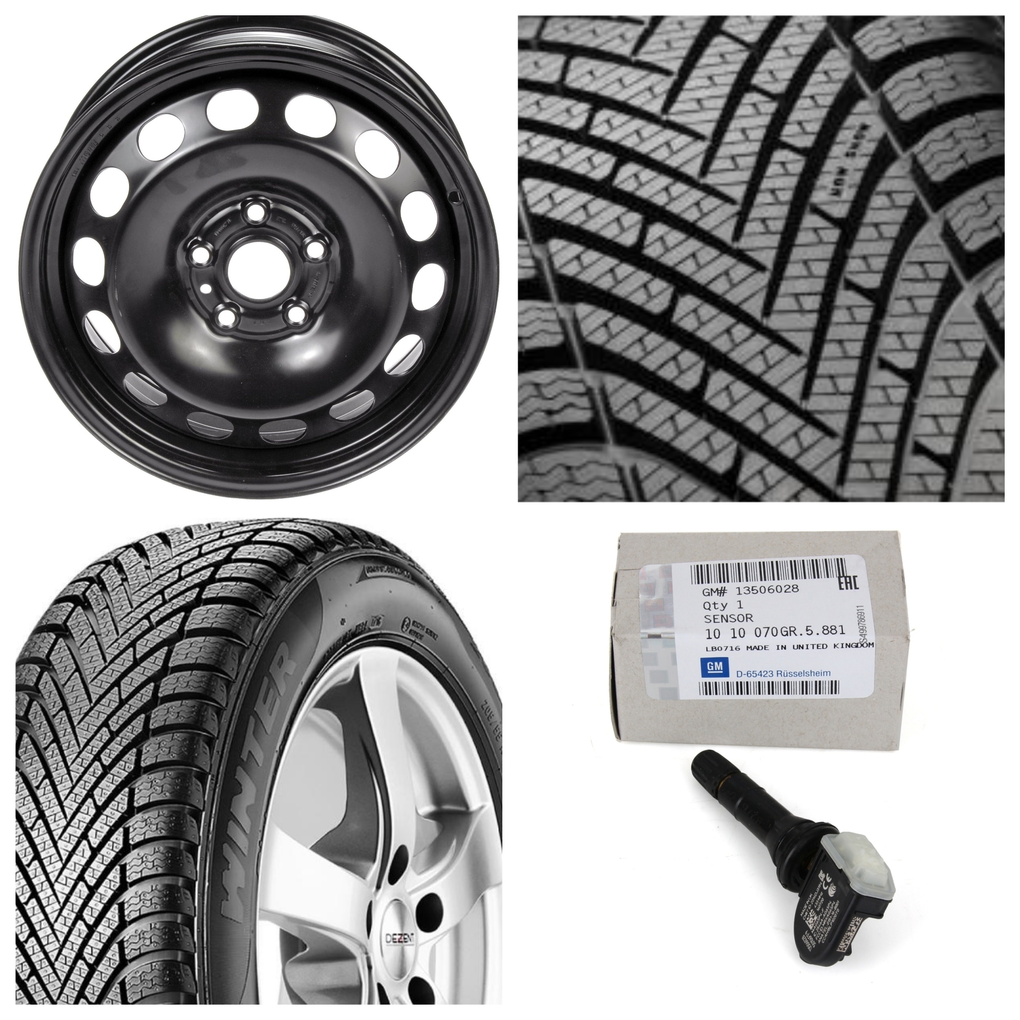 Janta cu senzor presiune si anvelopa Pirelli Ciuntaro Winter 195/65 91T R15 iarna Opel Astra K
