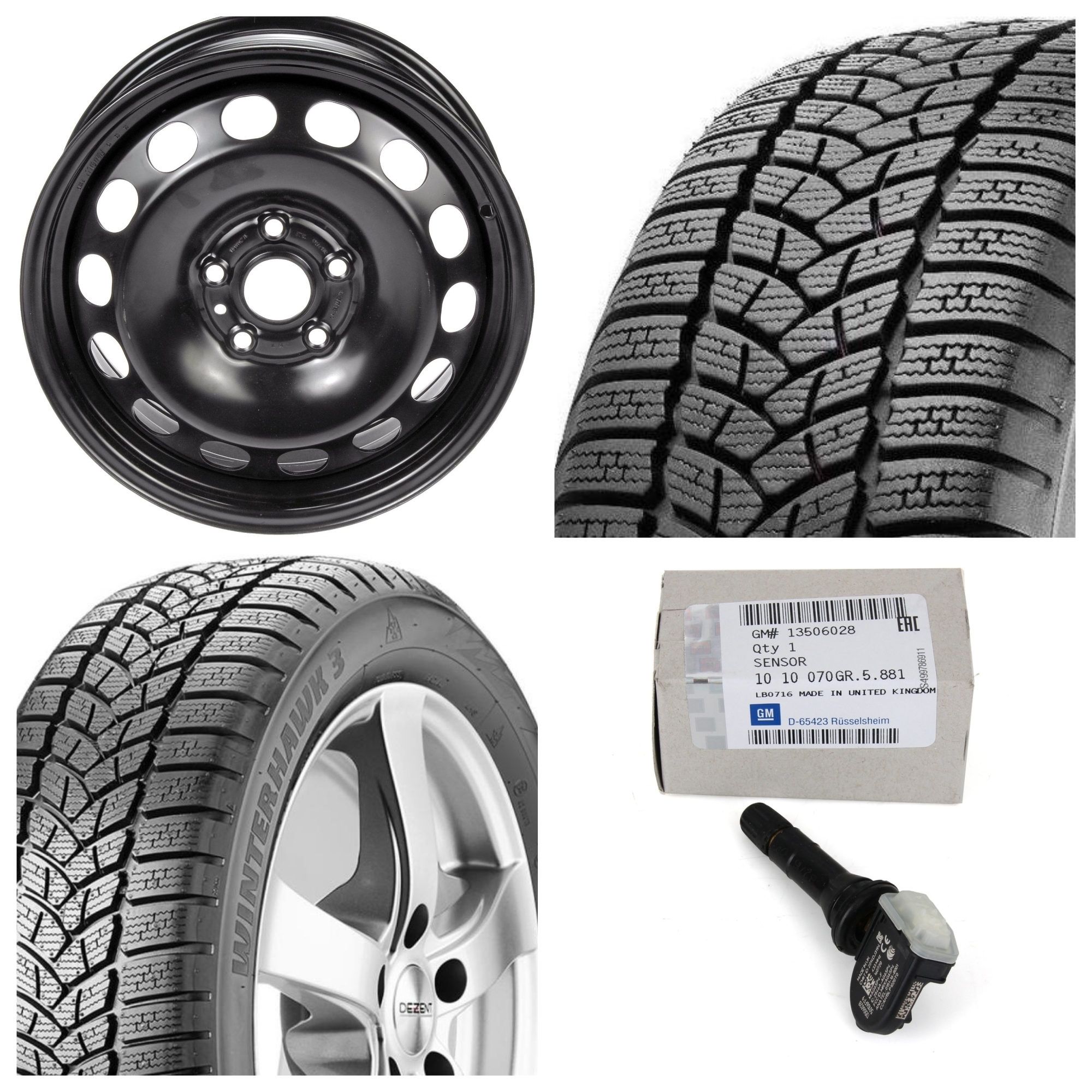 Janta cu senzor presiune si anvelopa Bridgestone Winterhawk 3 205/55 R16 91H iarna Opel Astra K