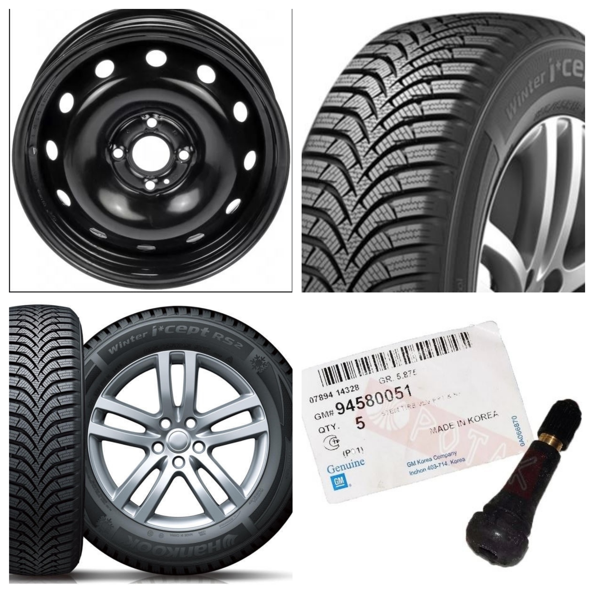 Janta cu senzor presiune si anvelopa Hankook W452 195/60 R16 89H iarna Opel Crossland X