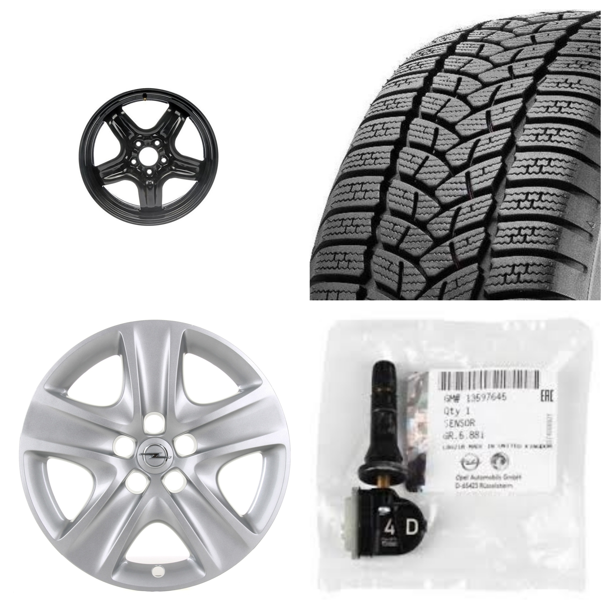 Janta cu senzor presiune si anvelopa cu capac Bridgestone Firestone Winterhawk 3 215/55 R17 98V iarna Opel Insignia B