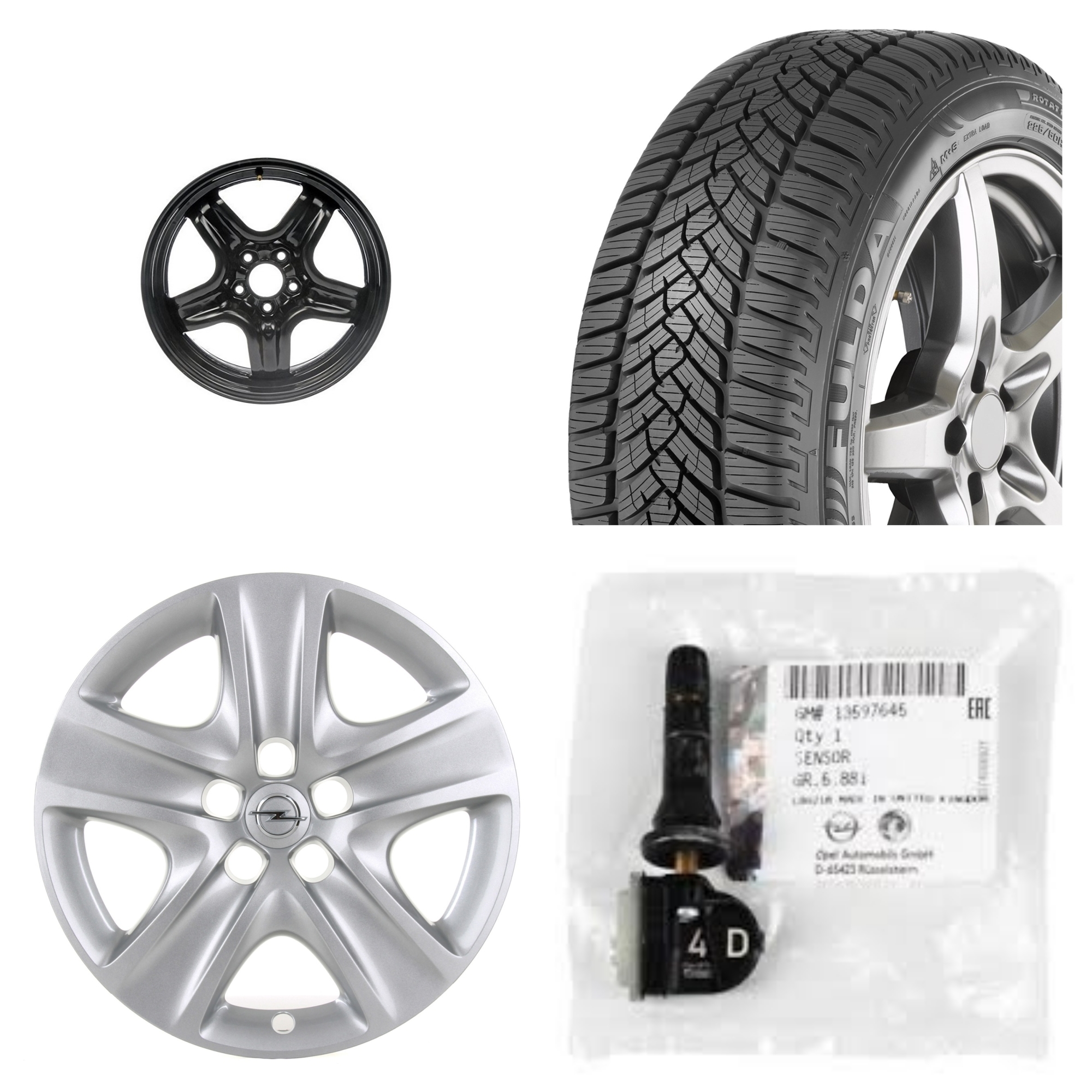 Janta cu senzor presiune si anvelopa cu capac Fulda Kristall Control HP2 225/55 R17 101 V iarna Opel Insignia B