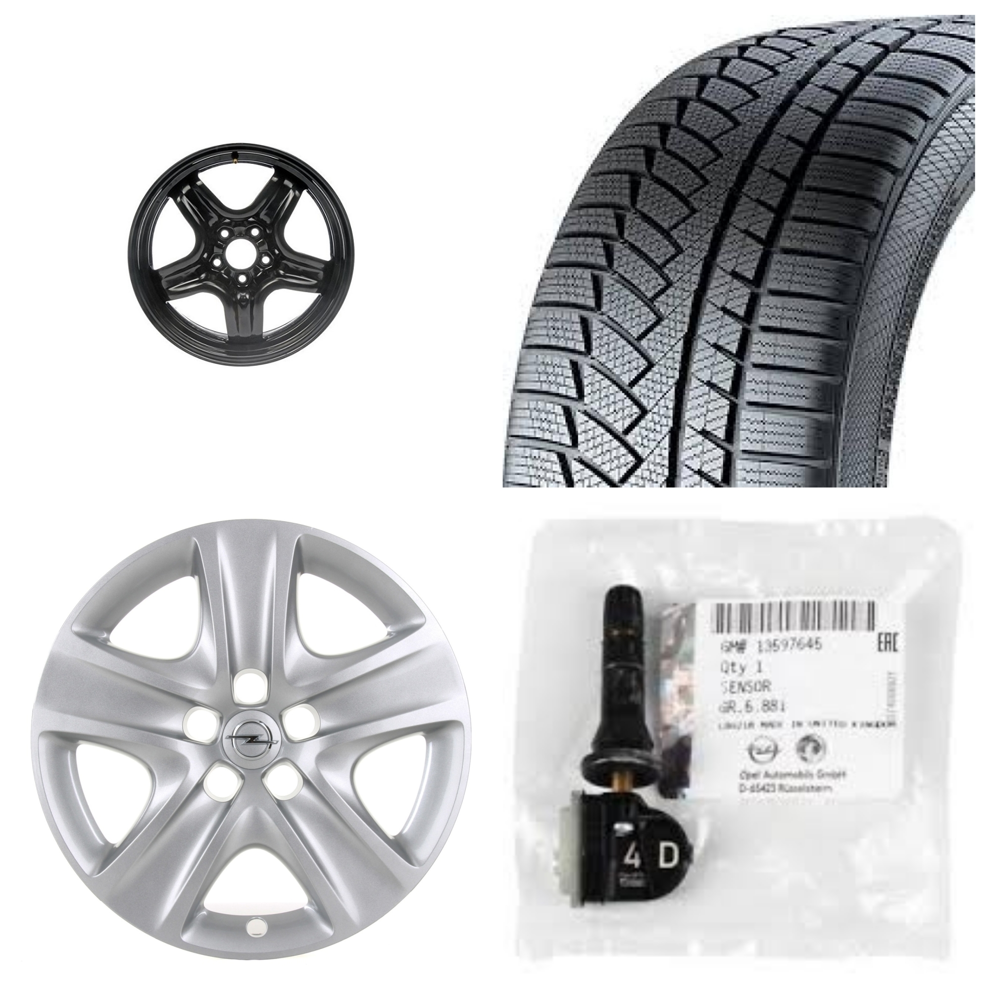 Janta cu senzor presiune si anvelopa cu capac Continental TS850P 215/55 R17 98V iarna Opel Insignia B