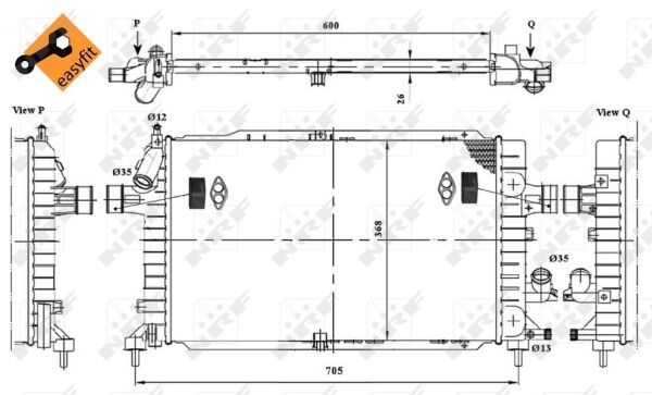 Radiator apa Opel Astra H Z17DTH marca NRF