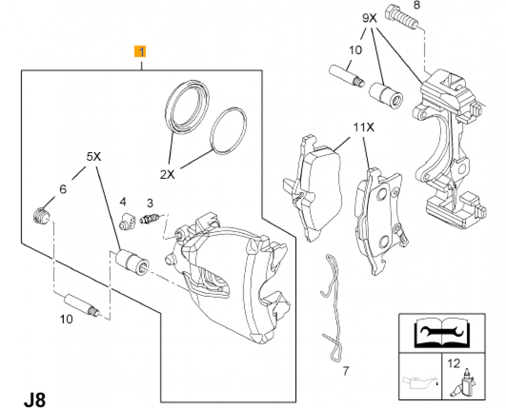Etrier fata Opel Astra H GM Dispozitive de franare Opel Astra H