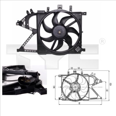 Electroventilator Opel Corsa C 1.2 marca TYC