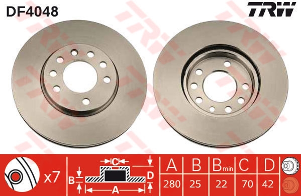 Set discuri frana fata Opel Astra H 280 mm TRW