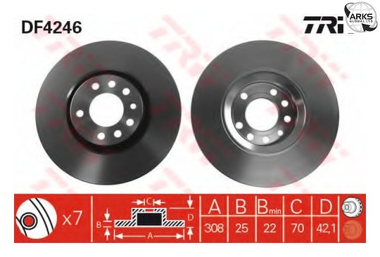 Kit discuri si placute Opel Astra H 5 prezoane 308 mm TRW