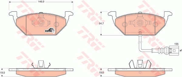 Placute frana fata Skoda Octavia II 1Z3 1Z5 marca TRW