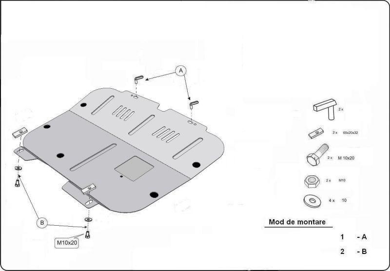 Scut motor metalic Opel Meriva dupa 2000