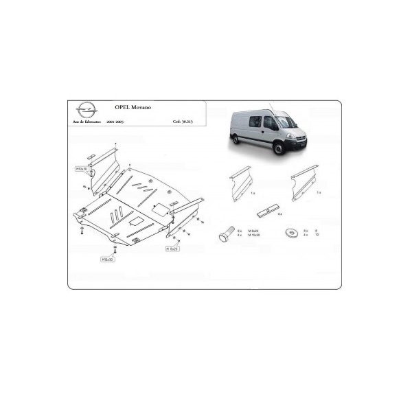 Scut motor metalic Opel Movano 2001 - 2005