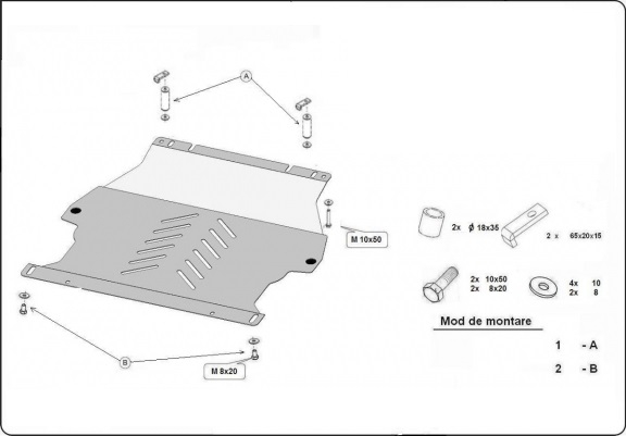 Scut motor metalic Opel Mokka fabricat dupa 2012