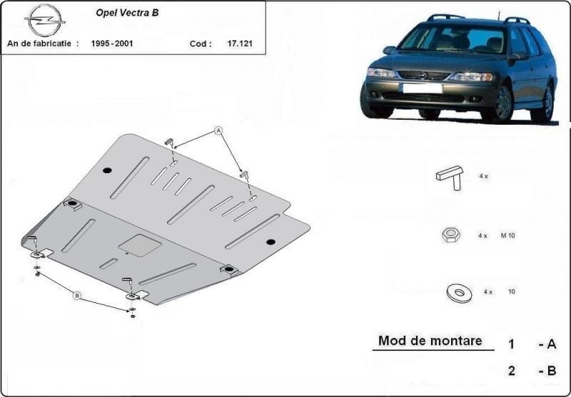 Scut motor metalic Opel Vectra B dupa 1995
