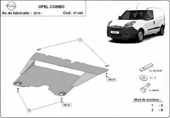Scut motor metalic Opel Combo fabricat dupa 2010