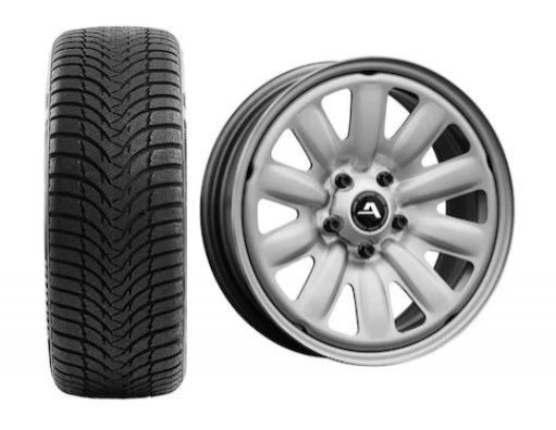 Roata completa VW Golf, Audi A3, Seat Leon, Skoda Octavia janta otel ALCAR 130001 6.5x16 + anvelopa Iarna Kumho WP51 WinterCraft 205/55 R16 91T Roti complete Skoda