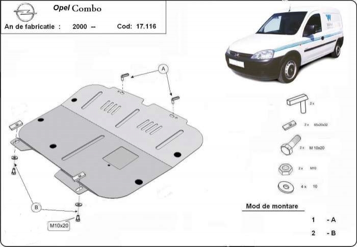Scut motor metalic Opel Combo dupa 2000