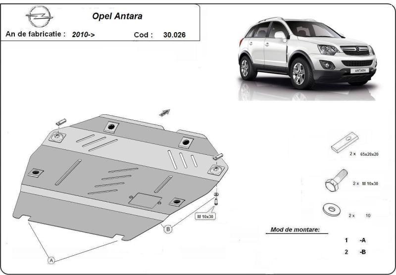Scut motor metalic Opel Antara 2.4 fabricat dupa 2010